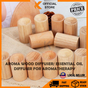 【K-Home】Aroma Wood Diffuser Essential Oil Diffuser for Aromatherapy Cylinder Beech Wooden Diffuser Aroma