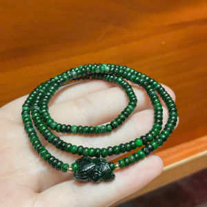 vòng tay dáng chuỗi ngọc sơn thủy Jade A tự nhiên vip mix charm hồ ly ngọc cẩm thạch và charm bi cầu vàng tây vòng tay đá phong thủy trang sức thiết kế đủ hóa đơn thẻ bảo hành