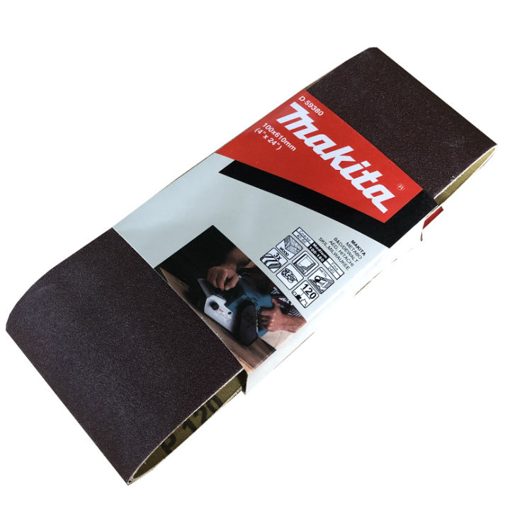 Makita 9404 D59380 100mm x 610 mm Sanding Belt Pack of 3 (Maroon