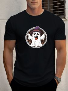 T Shirt For Mens Ghost 100% Cotton Graphic Print Summer Round Neck Tee Casual Breathable Streetstyle Daily Cool T Shirt