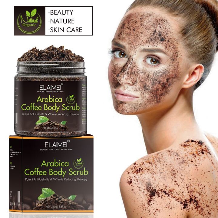 Elaimei Coffee Body Scrub สครับผิวลึก สครับผิวกาย เกลืออาบน้ำ Lazada