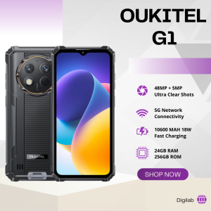 OUKITEL G1 24GB RAM 256GB ROM | 10600mAh | Gaming Phone IP68/IP69K | 48MP + 5MP HD Camera Android 15