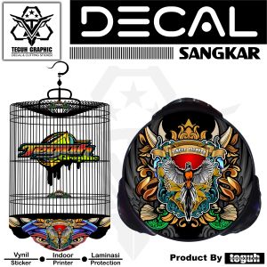 Stiker Sangkar Murai Decal Sangkar Bebas Design Tambah Logo Tulisan Gambar
