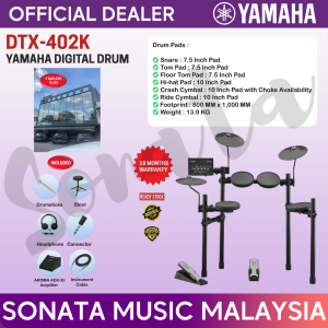 YAMAHA MUSIC ORIGINAL QUALITY DTX-402K DIGITAL DRUM SET KIT HOME PRACTICE - PACKAGE D