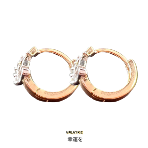 ต่างหูตัวอักษรE ต่างหูล้อมเพชร ต่างหูเพชรสวิส ต่างหูห่วง hoop earrings CZ เพชรรัสเซีย Valkyrie Boutique 💎 gold earrings ต่างหูทอง ไม่คัน ไม่ดำ100% ER-0611