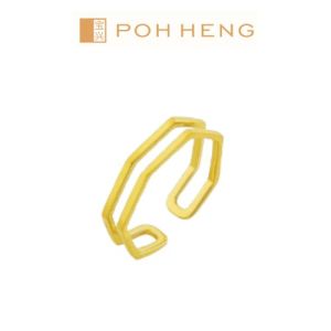 Poh Heng Jewellery 22K Freestyle Double Band Ring in Yellow Gold [Price By Weight]