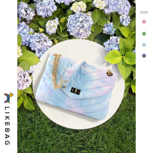 LIKEBAG Spring and Summer 2023 Tie-dye Gradual Change Bag One Shoulder Cross-body handbag Womens Metal Chain Embroidery bag V-shaped Everything Chain Ringer Bag