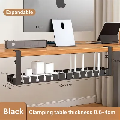 Under Desk Cable Management Wire Organizer Tray Table Pc Cabel Manager Rack Computer Cord Storage Holder Socket Hanger