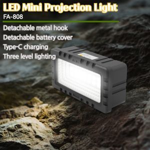 LED Mini Flood Light Long Range Rechargeable Three Level Lighting Camping Light Home Backup Light