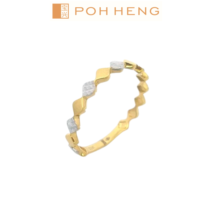 Poh Heng Jewellery 22K Gold Freestyle Duo Tone Ring | Lazada Singapore