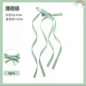 Zy Fashion Balletcore Long Ribbon Bow Hair Clip for Women Korean Style Ins Sweet Duckbill Clip Fashion Girl Hair Pin Hair Accessories
