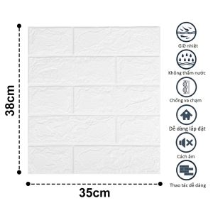 Xốp Dán Tường Hoạt Hình 3d Giả Gạch 3mm Khổ Lớn 77cm X 70cm Có Sẵn Keo Cách Âm Chịu Nhiệt Chống Nước Chống Ẩm Mốc