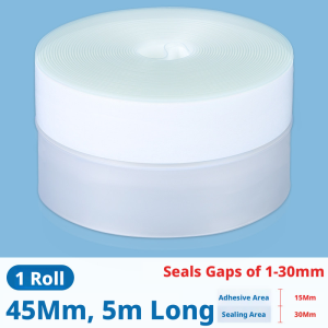 GREENSINDOOR 5M Door Seal Strip Self Adhesive 4.5CM Rubber Weatherstrip Door Window Gap Dustproof Windproof Insect Proof