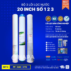Lõi Lọc 20 inch Cao Cấp Số 1 2 3 PP GAC OCB UDF CTO CATION - Lõi Lọc Nước Bán Công Nghiệp RO Đầu Nguồn - Hàng Chất Lượng - Lõi Lọc Nước 20in Kangaroo Karofi Sunhouse Aqua Daikiosan Aqualife Aquayaki...
