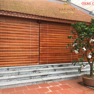 Mành Sáo Tre Che Mưa Nắng Ngang 12m Cao 25m & 1m x 2m Mành Che Nắng Rèm Treo Ban Công Cửa Chính Ngoài Trời Mái Hiên Màu Cánh Dán Có Ròng Rọc Dây Kéo