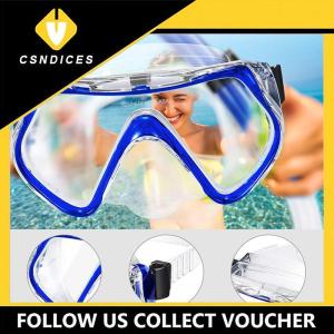 [Csndices] Swimming Eyewear Tempered Glass Adults Water Equipment Snorkeling Scuba Diving Mask Transparent Large Frame Goggles