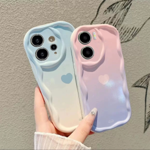 PENGER Casing hp Xiaomi Poco X5 5G Poco C40 Poco M3 Pro Poco X3 NFC M3 X3 GT M5S Candy Gradient Love Heart Lembut 3D Bergelombang Curved Edge Case