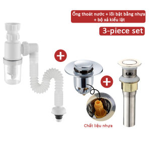 ống thoát nước chậu rửa/Bộ ống thoát nước kèm bộ xả và lỗ thoát nước thiết kế chống mùi ngăn ngừa côn trùng xâm nhập dễ dàng vệ sinh không bị rò rỉ