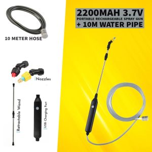 5M/10M Electric Sprayer Garden Hose Watering Sprayer Gun USB Rechargeable Automatic Atomizer Nozzle Sprinkler Plant Tool