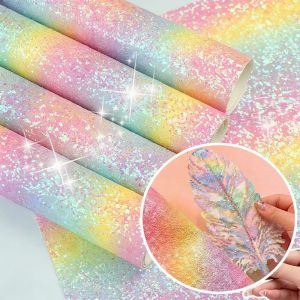 PURETEN Rainbow Glitter DIY Fabric Ironing Cloth DIY Handmade Non Stick Baking Cloth Creative Reusable Sequin Cloth Handmade Beads Toy