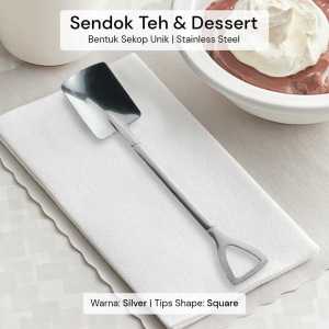 Sendok Mini Teh Kue Dessert Sekop Tea Spoon Stainless Steel 15cm Anti Karat Design Unik Laz COD Bisa Bayar di Tempat Graha Mart