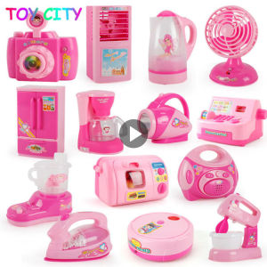 Nhà Chơi Giả Vờ Dễ Thương Đồ Chơi Dọn Phòng Nhà Búp Bê Mini Cho Trẻ Em Đồ Chơi Nhà Bếp Mô Phỏng Đồ Chơi Thiết Bị Phát Sáng & Âm Thanh Màu Hồng Dành Cho Bé Gái 2 6 Tuổi Quà Công Chúa Nhà Bếp