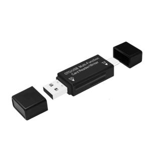 เครื่องอ่าน USB2.0สล็อตคู่อะแดปเตอร์ OTG การถ่ายโอนอย่างรวดเร็วสำหรับแล็ปท็อปกล้องแท็บเล็ตการ์ดหน่วยความจำ TF SDXC