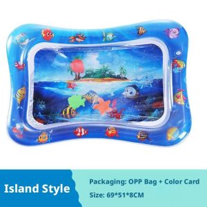 Leakproof Baby Tummy Time Water Mat Sensory Play Mat With Vibrant Underwater Sea Life Illustrations