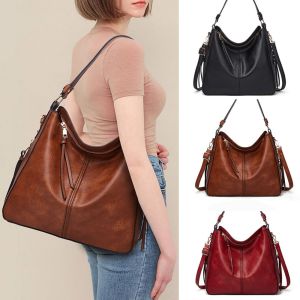 SWIFTTIDE Large Capacity PU Leather Handbags Casual Style PU Leather Leather Shoulder Bag Versatile Shoulder Strap Large Capacity Tote Bag Womens Fashion