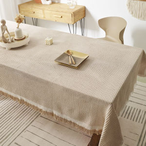 Cotton And Linen Tablecloth French Furniture Cover Tassel Tablecloth Coffee Table Cover