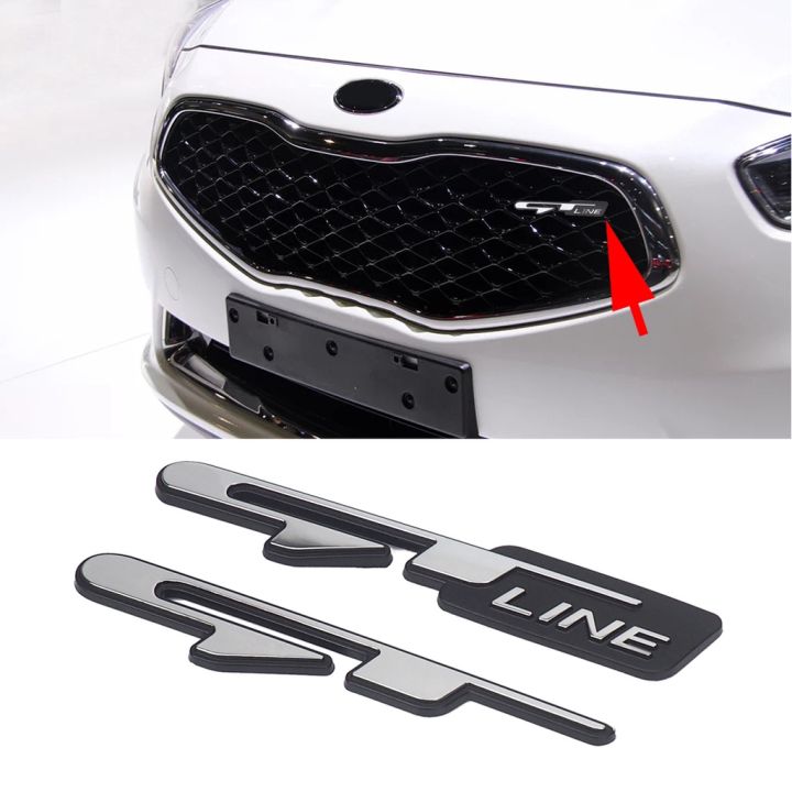 Adesivo GT Line 3D In ABS Per Auto Kia | Compatibile Con Ceed, Sportage, Picanto, Stonic | Nero Argento