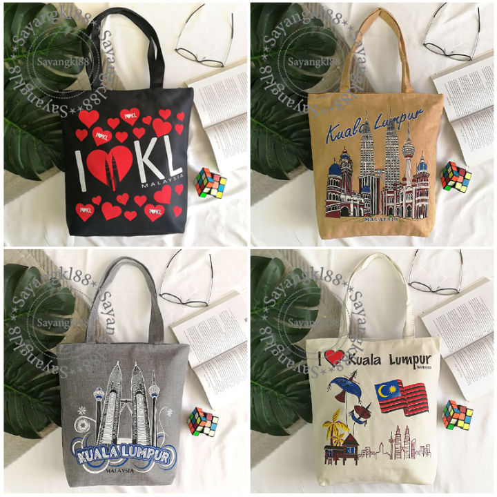 Tote bag KLCC- tote bag - canvas bag -(L)- QUALITY BAGUS-bag klcc ...