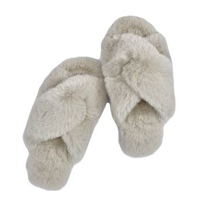 Naomi TWISTED Faux Fur slippers Home Indoor Soft Fluffy Comfortable Ultra Cushion
