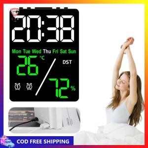 Atomic Clocks with Temperature Indoor Humidity 3-level Brightness Adjustment Alarm Clocks Automatic Dimming for Bedrooms