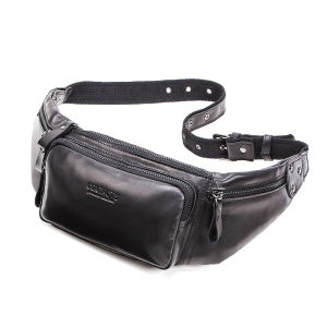 Hiram Genuine Leather Waist Bags for Men High Quality Leather Waist Packs Crossbody Bags Chest Bags Retro Travel Mens Bags