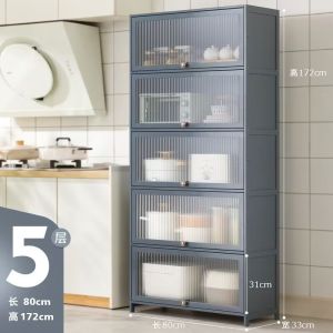 Kitchen Cabinet Storage Multilevel Kitchen Storage Shelf Cupboard Cabinet Microwave Oven Pot Rack Home Kitchen Organiser