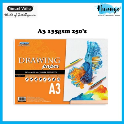 [HUANYO] Smart Write A3 Drawing Paper White Kertas Lukisan Putih (135 / 165gsm) 250s 420mm x 297mm [1 Ream] SW0055/0056