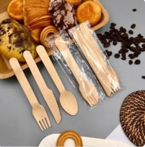 ช้อน/ส้อม/สปอร์คไม้ 100 ชิ้น และมีดไม้ขนาด 140 มม. เป็นมิตรกับสิ่งแวดล้อมและใช้ครั้งเดียว ขนาดใหญ่สำหรับงานเลี้ยง ร้านอาหาร งานแต่งงาน ไอศกรีม ขนมหวาน