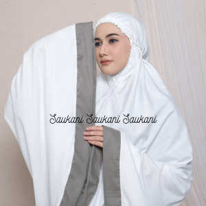 Mukena Dewasa Putih Kombinasi | Mukena Santri