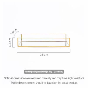 Vintage Retro Golden Glass Gold Mirror Vanity Tray Desk Organizer Home Decor Perfume Trinket Skincare Cosmetic Organizer