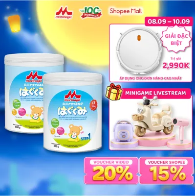 Combo 2 Lon Sữa Morinaga Hagukumi 800g Nhật Bản – Lactoferrin Tăng Cường Đề Kháng Hỗ Trợ Tiêu Hóa DHA Canxi D3 Hỗ Trợ Tiêu Hóa Cho Bé 0–6 Tháng
