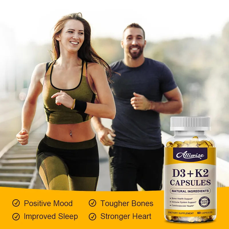 Vitamin D3 5000 IU + K2 MK7 200mcg Softgels - 120 Capsules For Immune Support & Bone Health