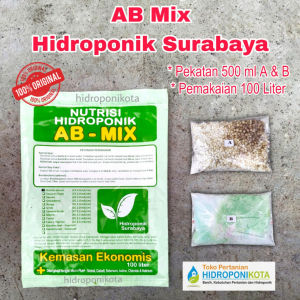 HS - AB Mix Hidroponik Surabaya ORI 100% - Pekatan 500ml A&B - Pemakaian 100 liter