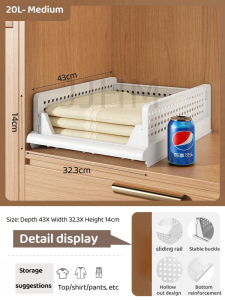 [Thicken Frame] Wardrobe Storage Drawer-Style Dormitory Clothes Layered Organizing Frame Shelf Storage Rack Storage Box Foldable Wardrobe Organiser Stackable Storage Desk Table Drawer Box Clothes Organizer Plastic Container Basket