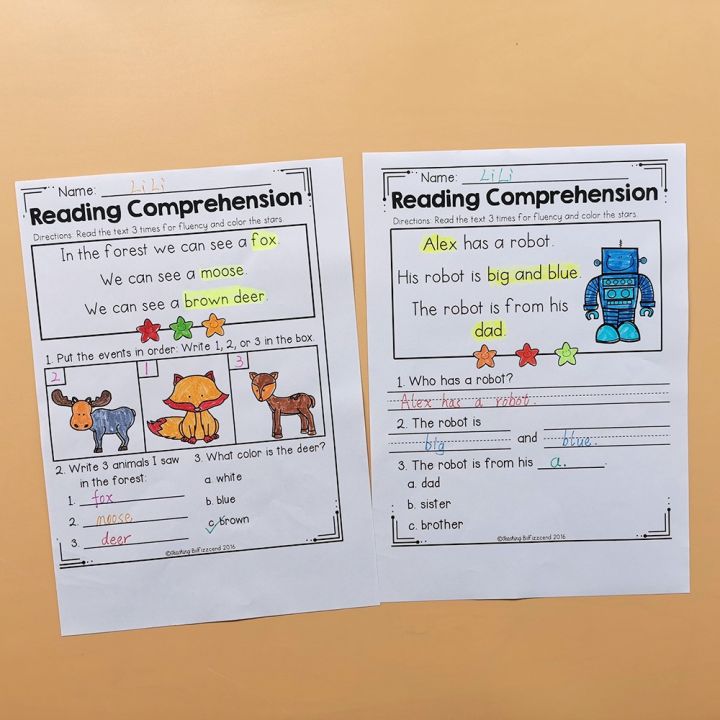 Set of 4 Books of Kindergarten Reading Comprehension English Training ...