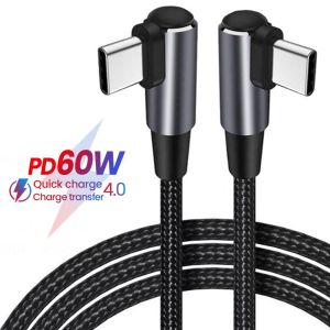 5210A โทรศัพท์มือถือ ชายกับชาย การจัดส่งพลังงาน 90องศา ชาร์จเร็ว สาย USB C TO USB Type C Pd 60W มุมขวา