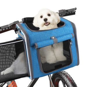 BECOME Expandable Pet Cycling Bag Folding Breathable Riding Cat Bag Pet Carrier Ventilated Bicycle Carrying Cat Bag Outdoor Use