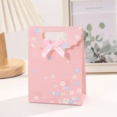 Tas Tenteng Bingkisan | Gable Box | Tas Hampers | Tas Bingkisan | Tas Bingkisan Warna Motif Bunga