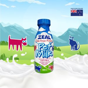 Zeal Pet Milk for Dogs & Cats | New Zealand Cows Milk Lactose Free w Taurine 380ml / 1L
