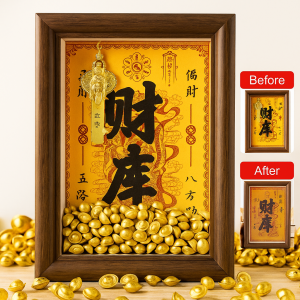 Yellow God  Wealth Photo Frame Chinese Zodiac Ornaments Fortune Attracting Ornaments黄财神财库相框